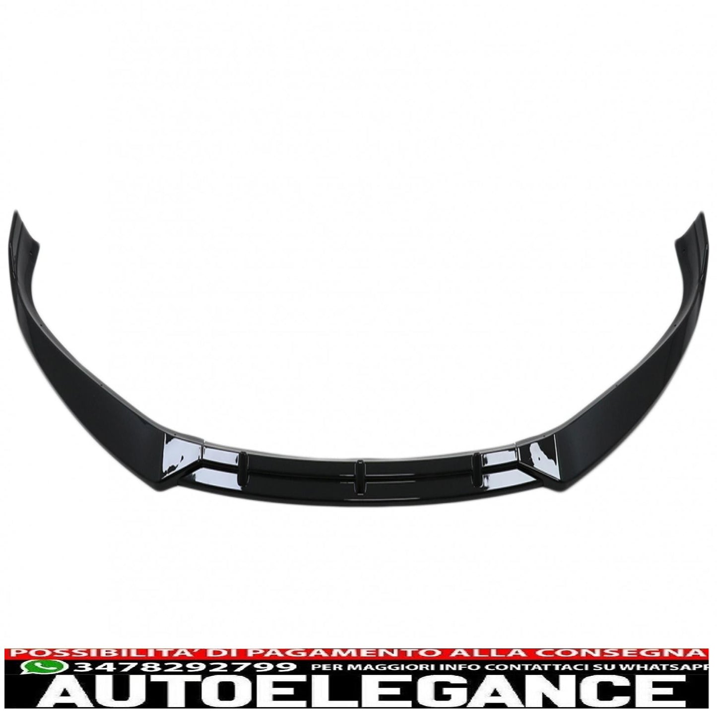 Front Bumper Spoiler Add-on Fit For Tesla Model S (2016-2020) 5 Door Liftback Sedan Piano Black 