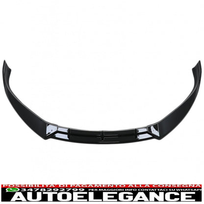 Front Bumper Spoiler Add-on Fit For Tesla Model S (2016-2020) 5 Door Liftback Sedan Piano Black 