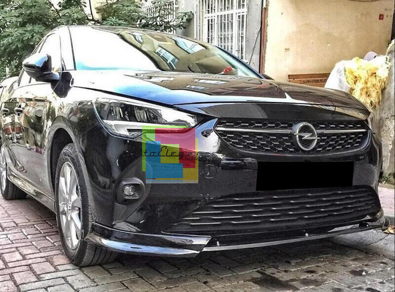 OPEL CORSA F 2019-2021 FRONT BUMPER SPLITTER IN BLACK ABS 3 PIECES