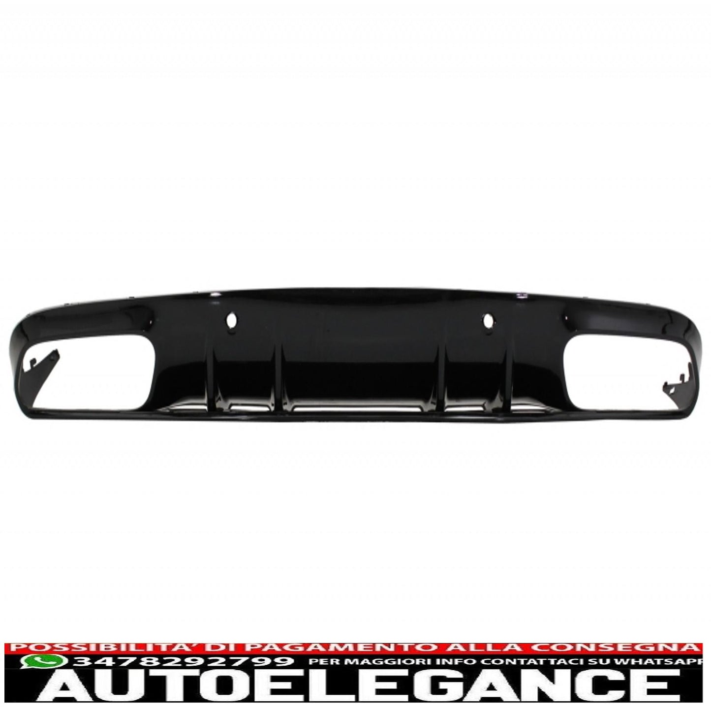 Diffusore mantovana per paraurti con alette paraurti posteriore adatto per mercedes classe c c205 a205 coupe cabriolet (2014-2019) restyling c63s design tutto nero