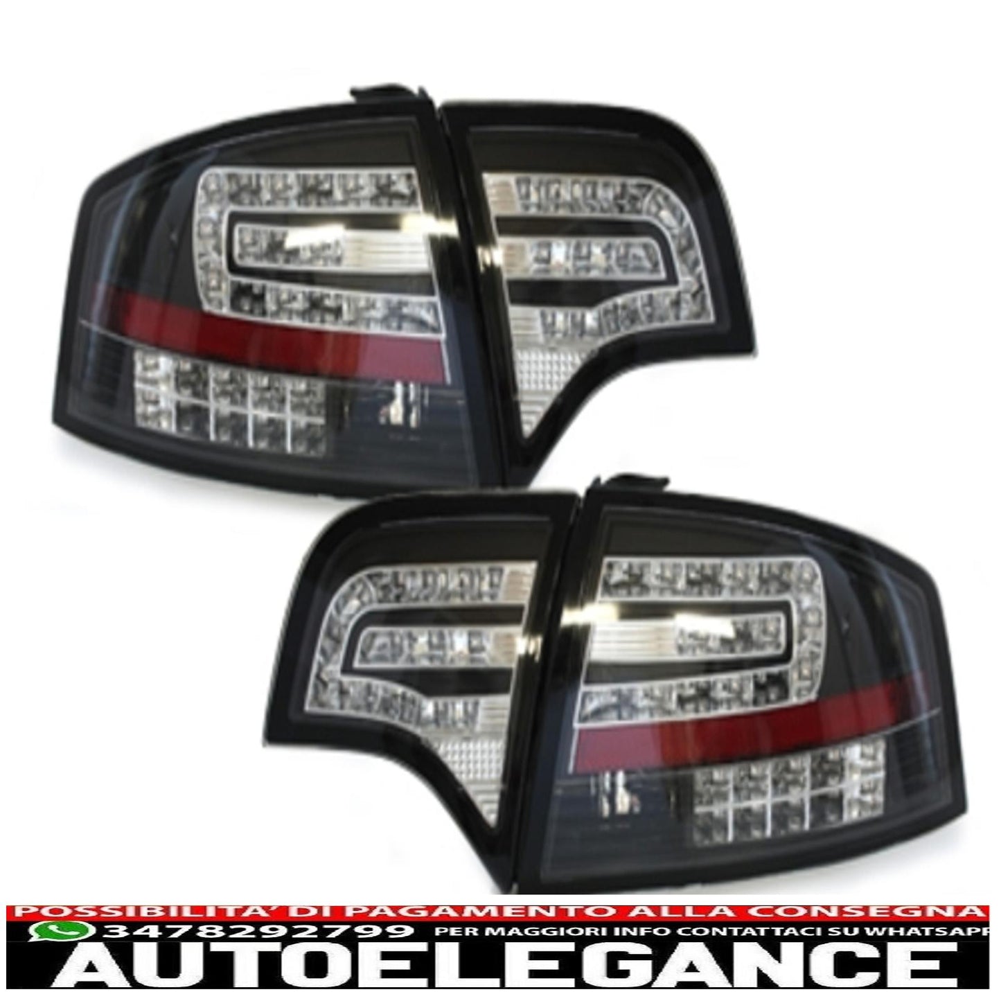 led rear lights suitable for audi a4 b7 sedan (11.2004-03.2008) black