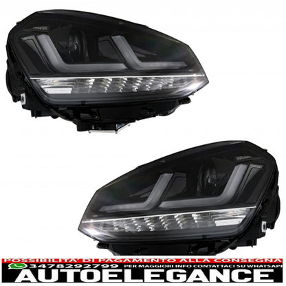 Osram full led headlights with dynamic mirror indicators suitable for vw golf 7 vii (2012-2017) black upgrade 