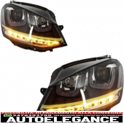 complete body kit suitable for vw golf 7 vii (2012-2017) r400 look with 3d led drl headlights dynamic sequential yellow flowing cornering lights 
