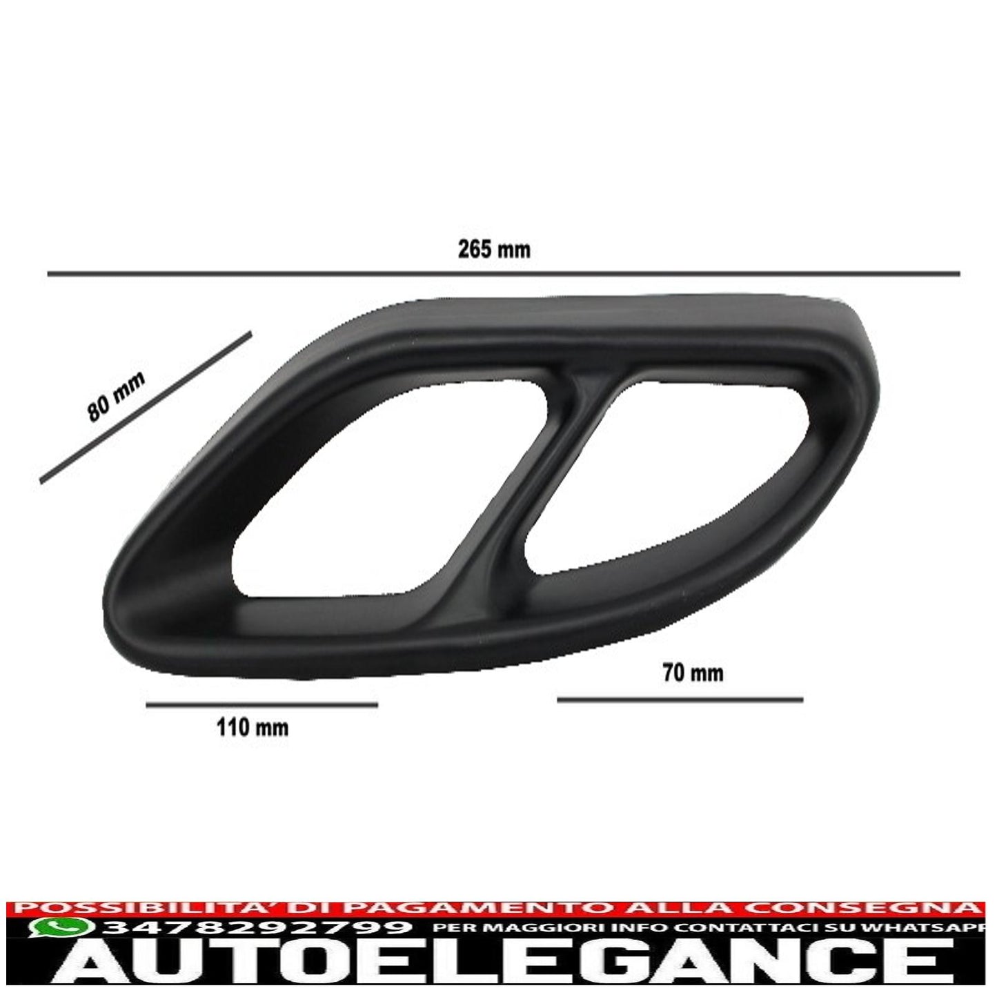 Copri terminali marmitta neri adatti per mercedes classe c w205 s65 e65 gle w166 x166 glc w253 design sportivo AUTOELEGANCERICAMBI