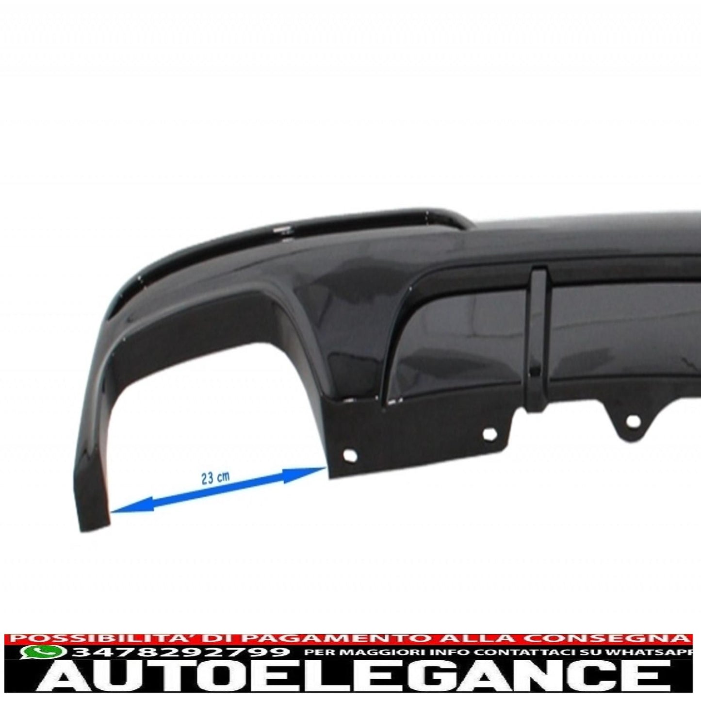 diffusore d'aria a doppia uscita adatto per bmw serie 5 f10 f11 (2011-2017) con terminali di scarico m-performance design nero pianoforte