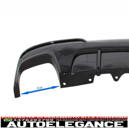 diffusore d'aria a doppia uscita adatto per bmw serie 5 f10 f11 (2011-2017) con terminali di scarico m-performance design nero pianoforte
