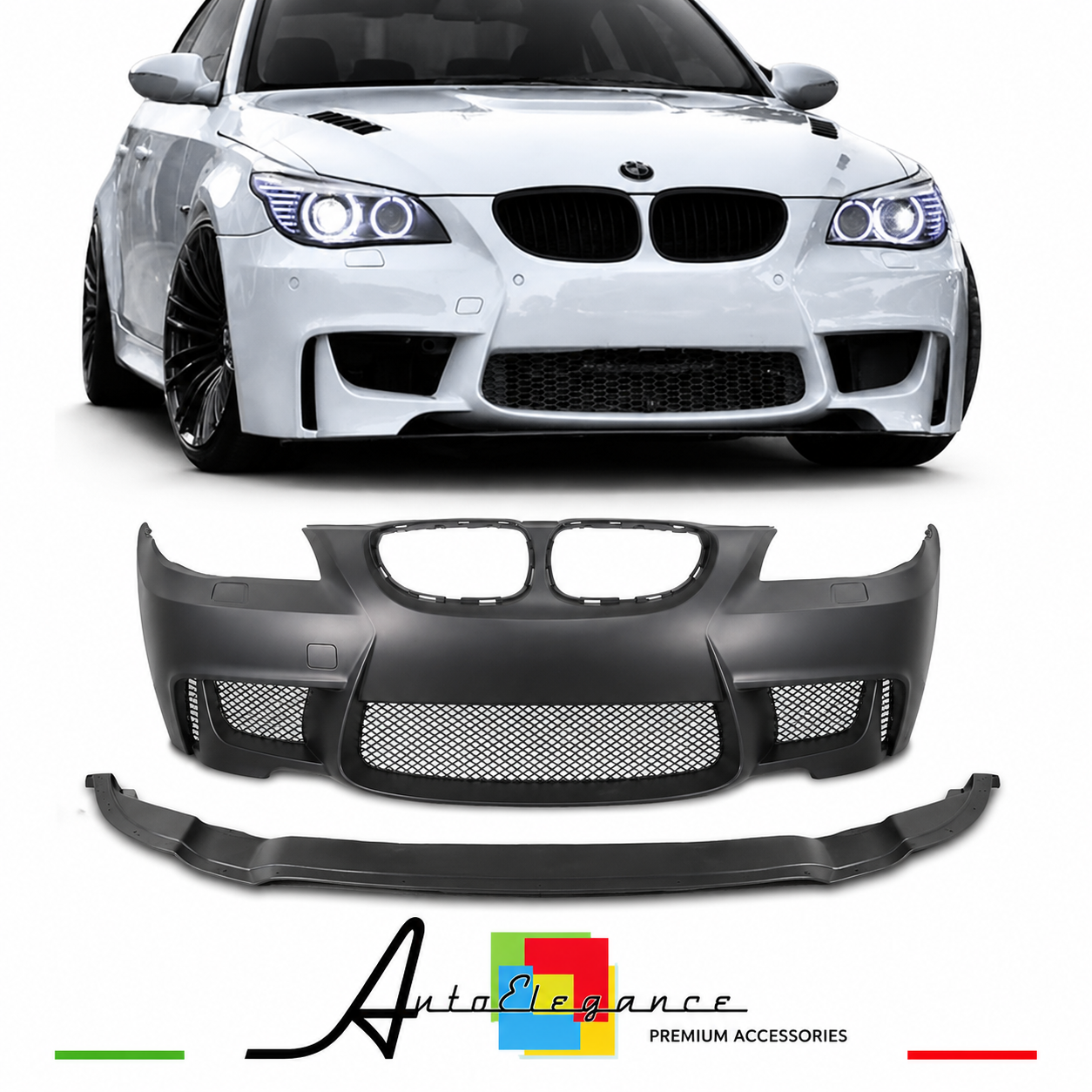 PARAURTI ANTERIORE BMW E60 LOOK M1 PDC SRA