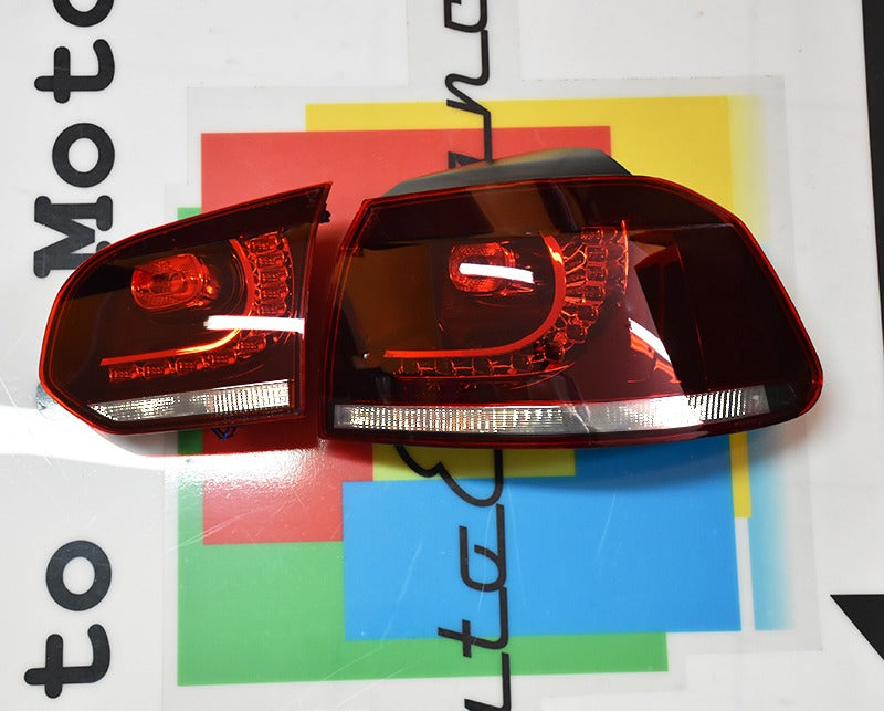 Fanali posteriori FULL LED adatti per VW Golf 6 VI (2008-2013) R20 Design Indicatore di direzione sequenziale dinamico rosso ciliegia (LHD e RHD)