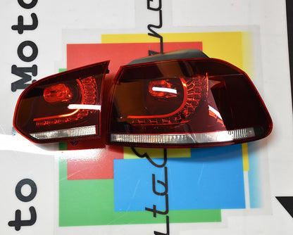 Fanali posteriori FULL LED adatti per VW Golf 6 VI (2008-2013) R20 Design Indicatore di direzione sequenziale dinamico rosso ciliegia (LHD e RHD)