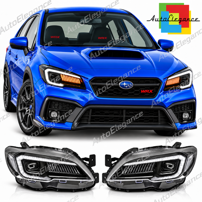 💕 Fari Anteriori Adatti per Subaru WRX 14-22 Full LED DRL Neri 💕