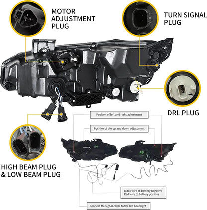 Fari a LED per Honda Civic Sedan/Coupé/Hatchback/Type R di decima generazione 2016-2020 con animazione di avvio (solo USA)