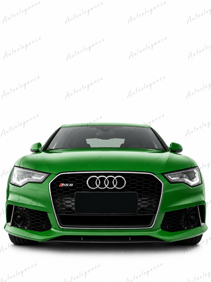 🔥ART.0675 GRIGLIA PER AUDI A6 4G C7 15-18 LOOK RS6 NERA CON BORDO CROMATO🔥