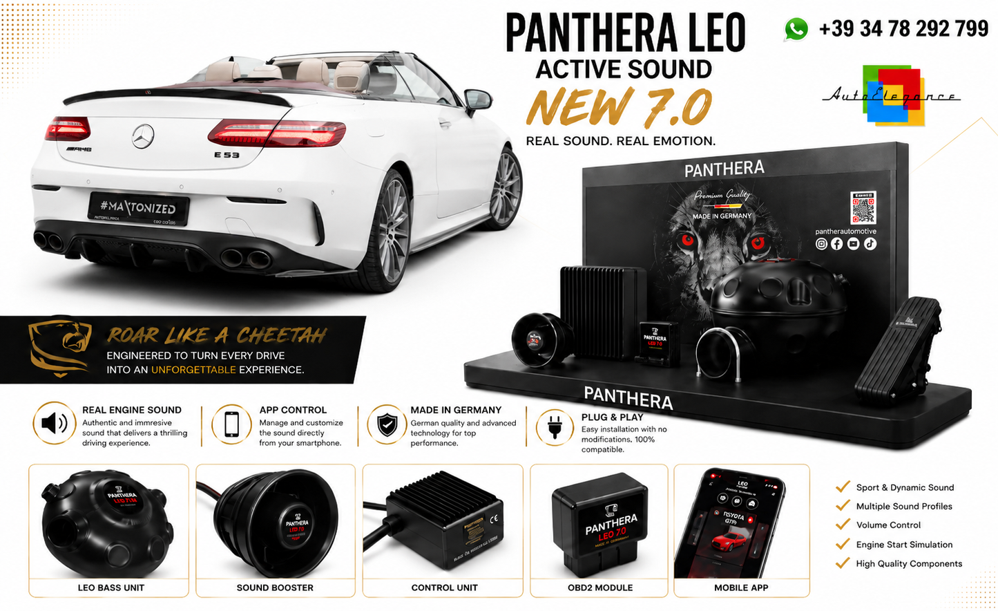 💕ART.2672 PANTHERA Soundsystem Booster 7.0-Mercedes-Benz E AMG-Line A238💕