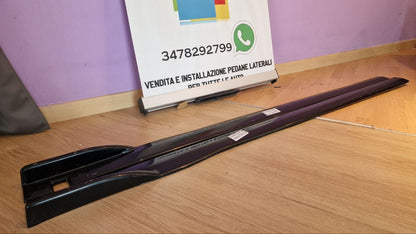 FLAPS UNDER SKIRT FOR BMW 1 SERIES F20 ABS GLOSSY BLACK WITH MUSTACHE 