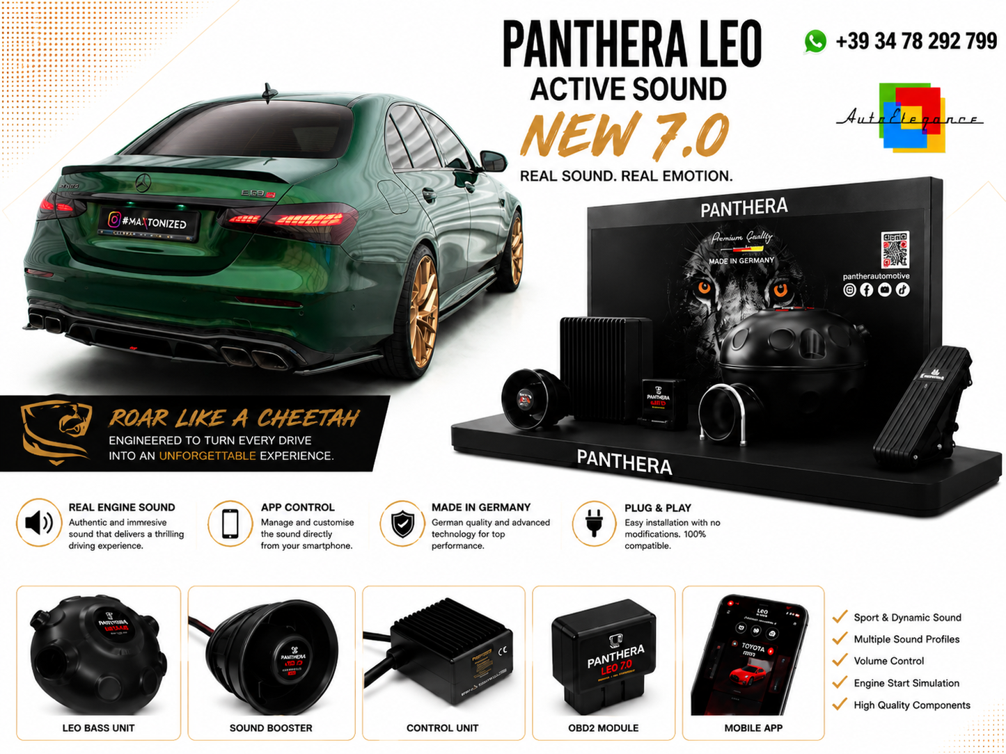 💕ART.2672 PANTHERA Soundsystem Booster 7.0-Mercedes-AMG E63 W213 Facelift💕