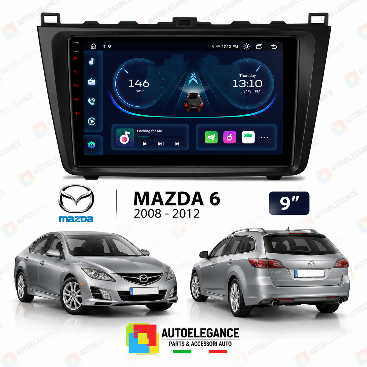 RADIO GPS ANDROID 12 ADATTO PER MAZDA 6 08-12 9"