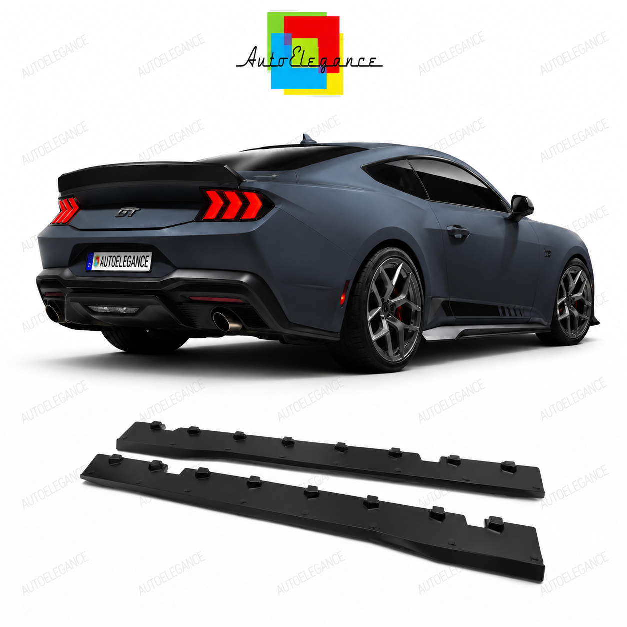 💕SOTTO  MINIGONNE  FORD MUSTANG GT S650 24- NERO LUCIDO💕