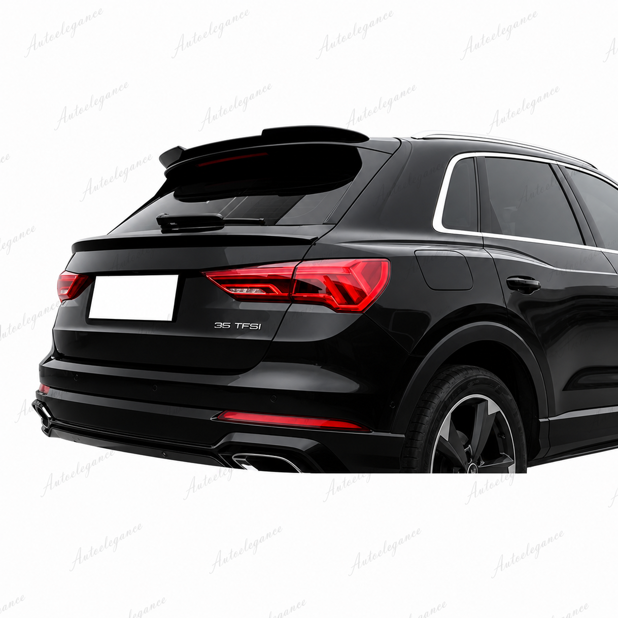 🔥ART.9745 SPOILER POSTERIORE PER TETTO AUDI Q3 NERO LUCIDO IN ABS / 2018+🔥