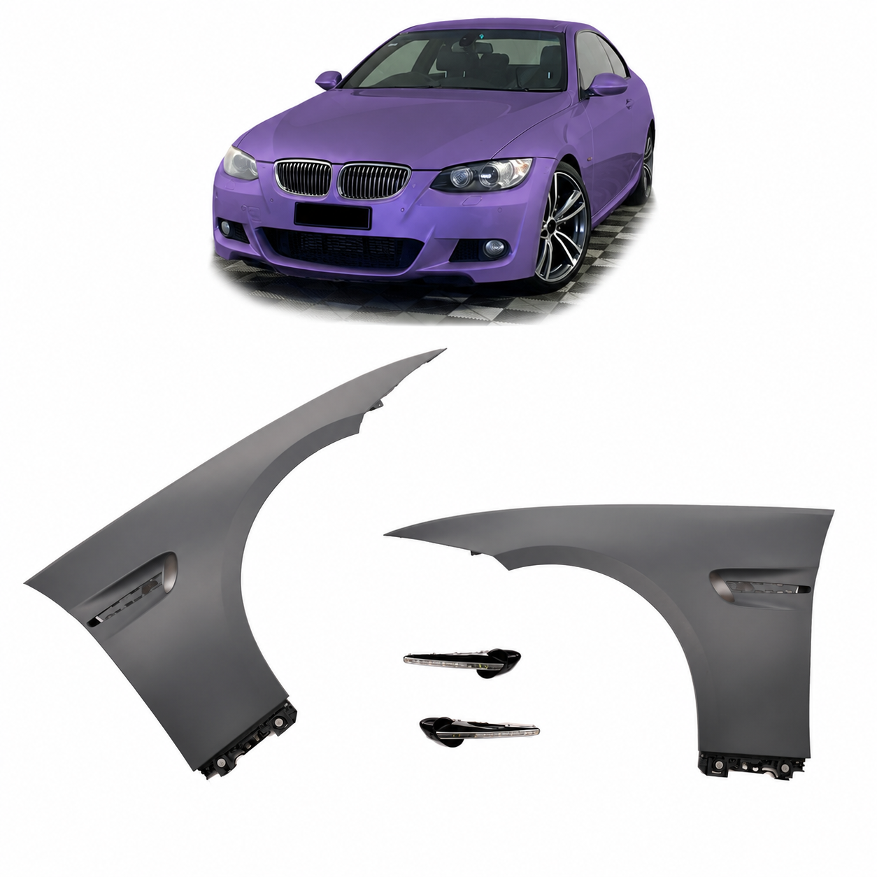 👉Paraurti Anteriore con Luci LED adatto per BMW Serie 3 E92 E93 2006-2013👈