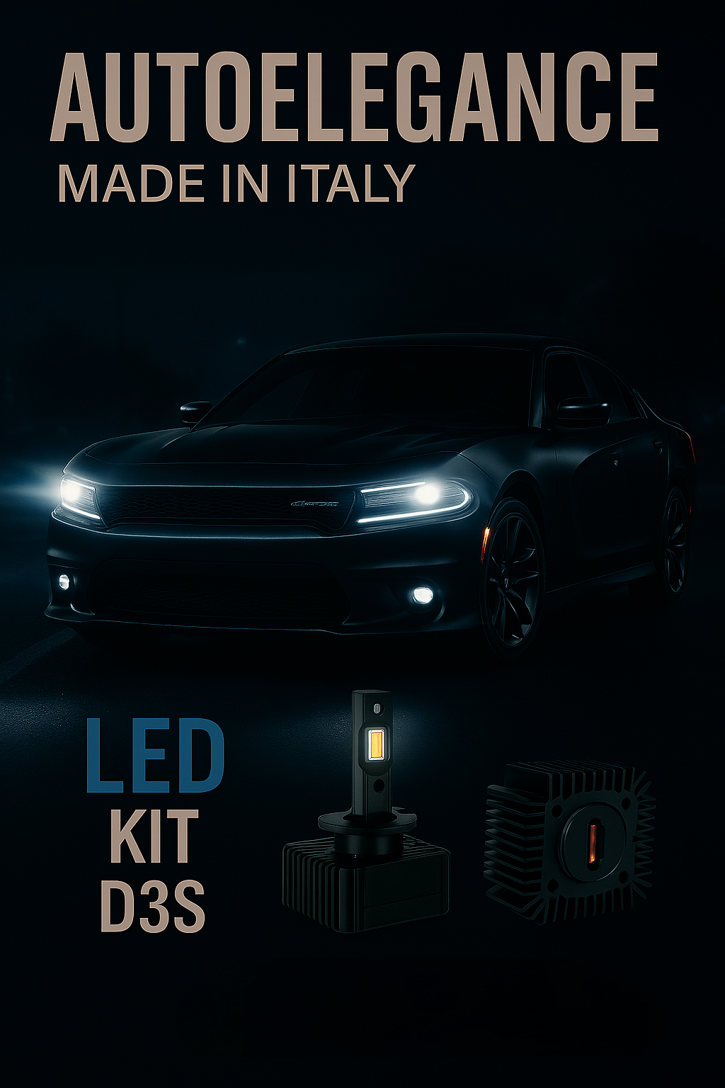 ❤️ KIT LED D3S 6000K BIANCO GHIACCIO ANABBAGLIANTI PER  DODGE CHARGER ❤️