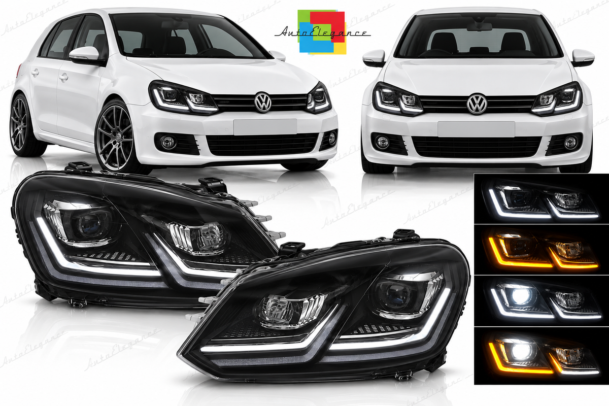 FARI FULL LED DRL ARGENTO ADATTO PER VW GOLF 6 08-12