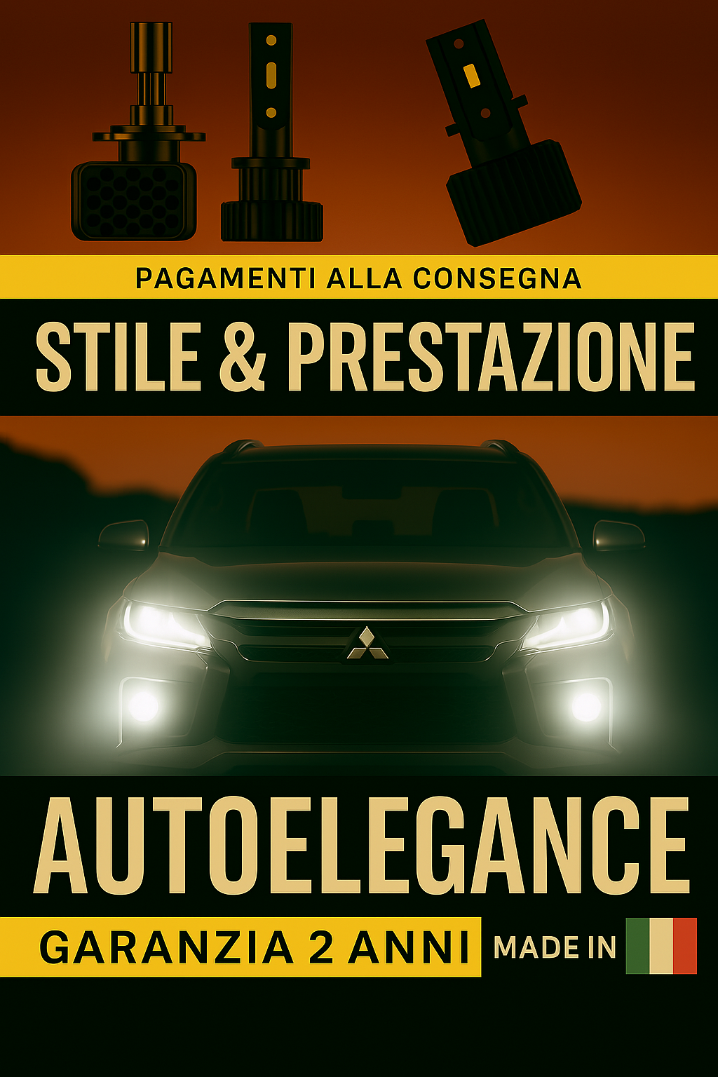❤️ KIT LED D5S 6000K BIANCO GHIACCIO ANABBAGLIANTI PER  MITSUBISHI  L200 ❤️