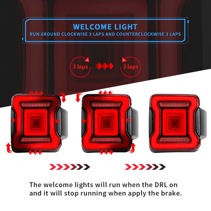 Fari e fanali posteriori Full LED da 9 pollici per Jeep Wrangler JL, JLU dal 2018 in poi (non adatto a JK)