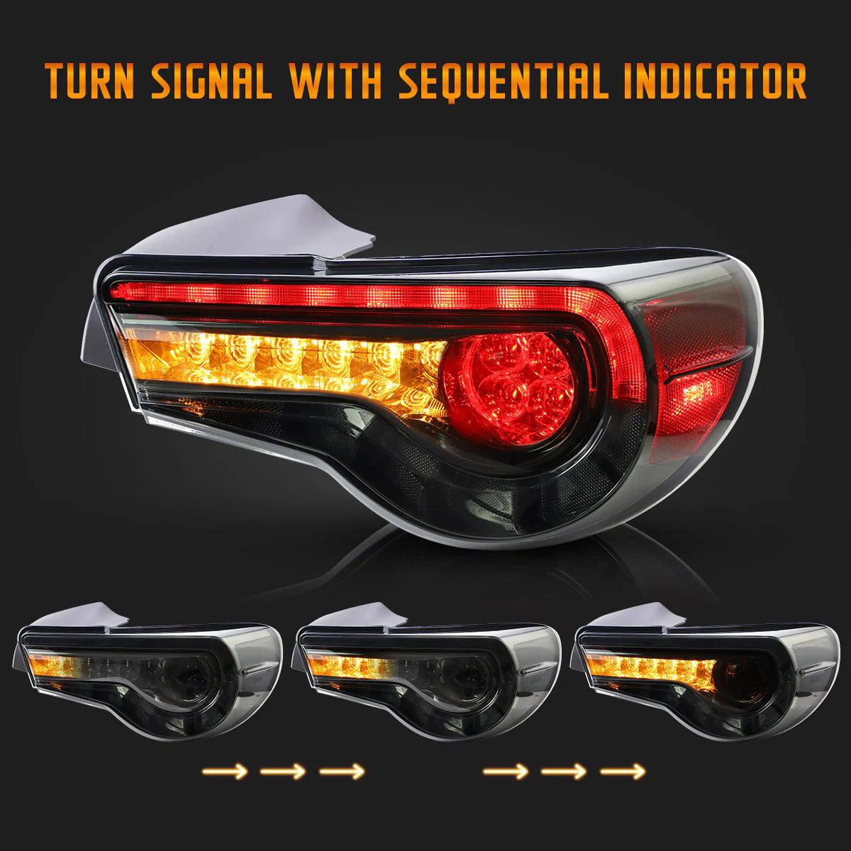 Fanali posteriori a LED completi per Toyota GT86 2012-2020 Subaru BRZ 2013-2020 Scion FR-S 2013-2020 con indicatori di direzione sequenziali