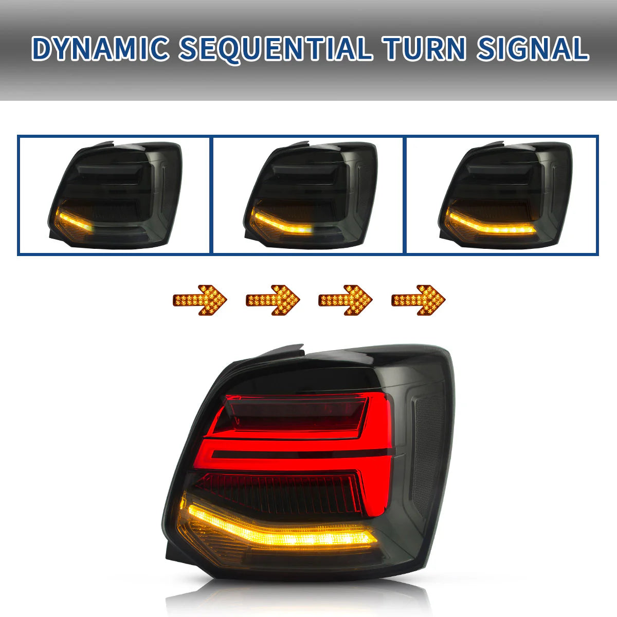 Fanali posteriori Full LED per Volkswagen VW Vento Polo 2011-2017 (non adatti ai modelli Golf GTI e Golf R)