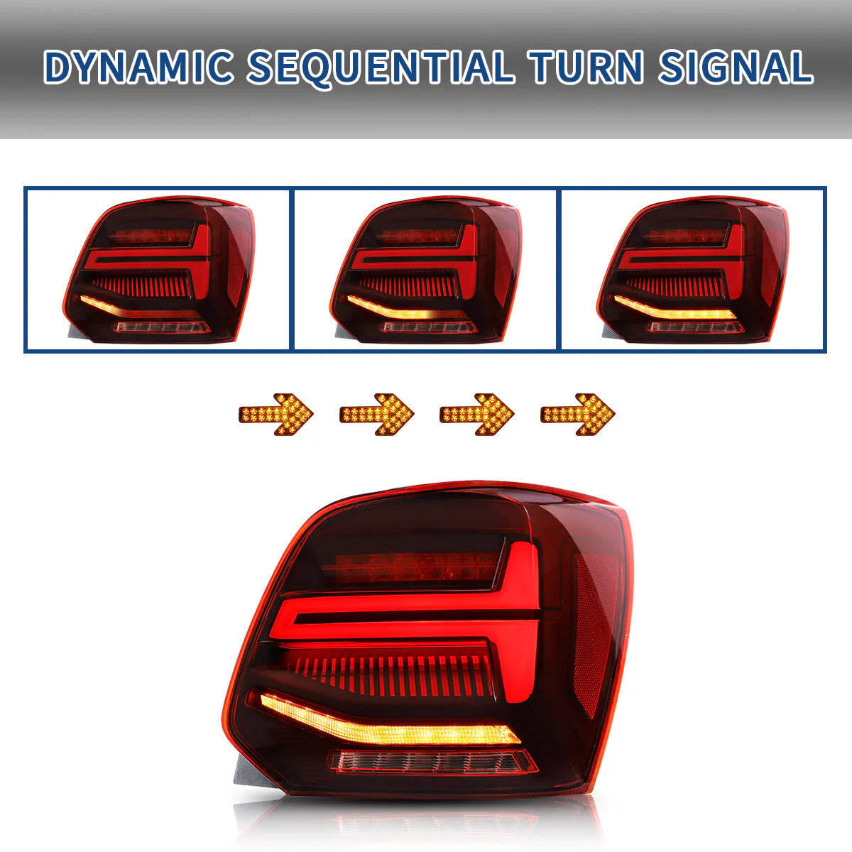 Fanali posteriori Full LED per Volkswagen VW Vento Polo 2011-2017 (non adatti ai modelli Golf GTI e Golf R)
