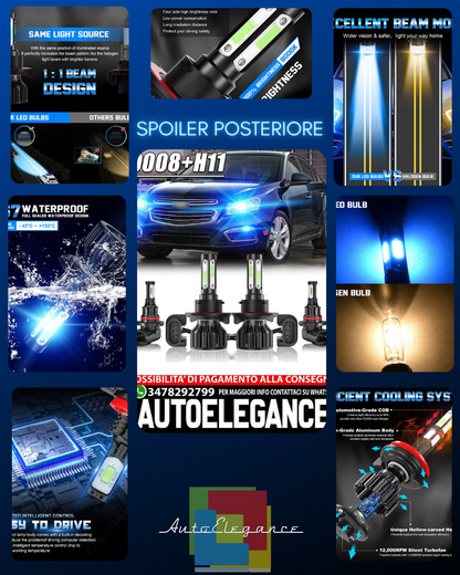 For Chevy Spark 2013-2018 High/Low LED Headlight + Fog Light Combo Kit Blue 