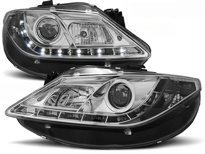 FARI ANTERIORI DAYLIGHT CHROME ADATTI COMPATIBILI PER SEAT IBIZA 6J 06.08-12