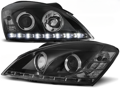 HEADLIGHTS SUITABLE FOR KIA CEED 09.06-08.09 BLACK DAYTIME LIGHT 