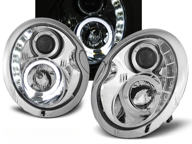 FARI ANTERIORI DAYLIGHT CHROME ADATTI per BMW MINI (COOPER) 05.01-10.06