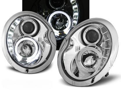 FARI ANTERIORI DAYLIGHT CHROME ADATTI per BMW MINI (COOPER) 05.01-10.06