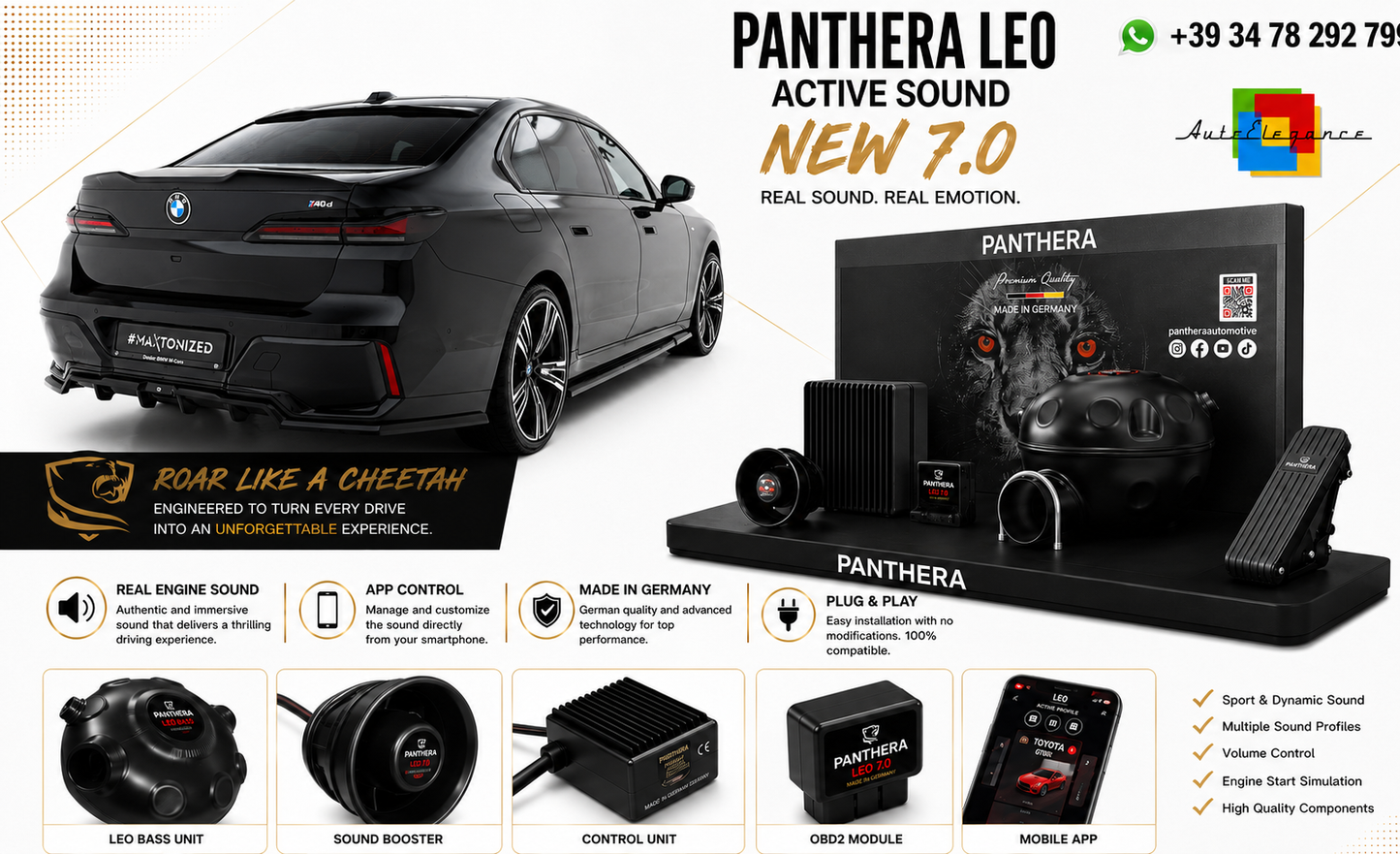 💫ART.2672 PANTHERA Soundsystem Booster 7.0 - BMW 7 M-Pack G70💫