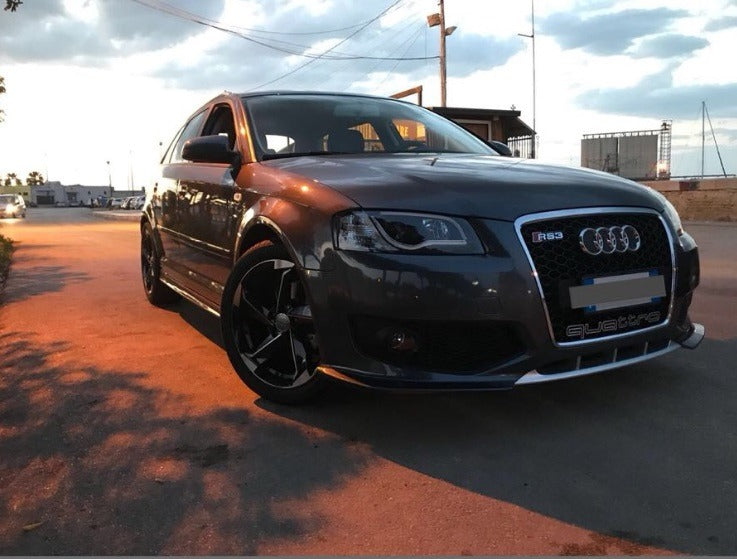 💎PARAURTI ANTERIORE ADATTO PER AUDI A3 8P 03-08 NERO LOOK RS3💎