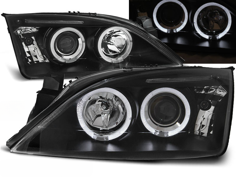 HEADLIGHTS SUITABLE FOR FORD MONDEO 09.00-05.07 ANGEL EYES BLACK 