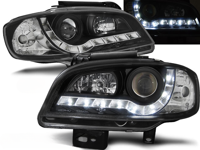 FARI ANTERIORI DAYLIGHT NERO per SEAT IBIZA/CORDOBA 09.99-03.02