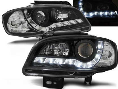 FARI ANTERIORI DAYLIGHT NERO per SEAT IBIZA/CORDOBA 09.99-03.02