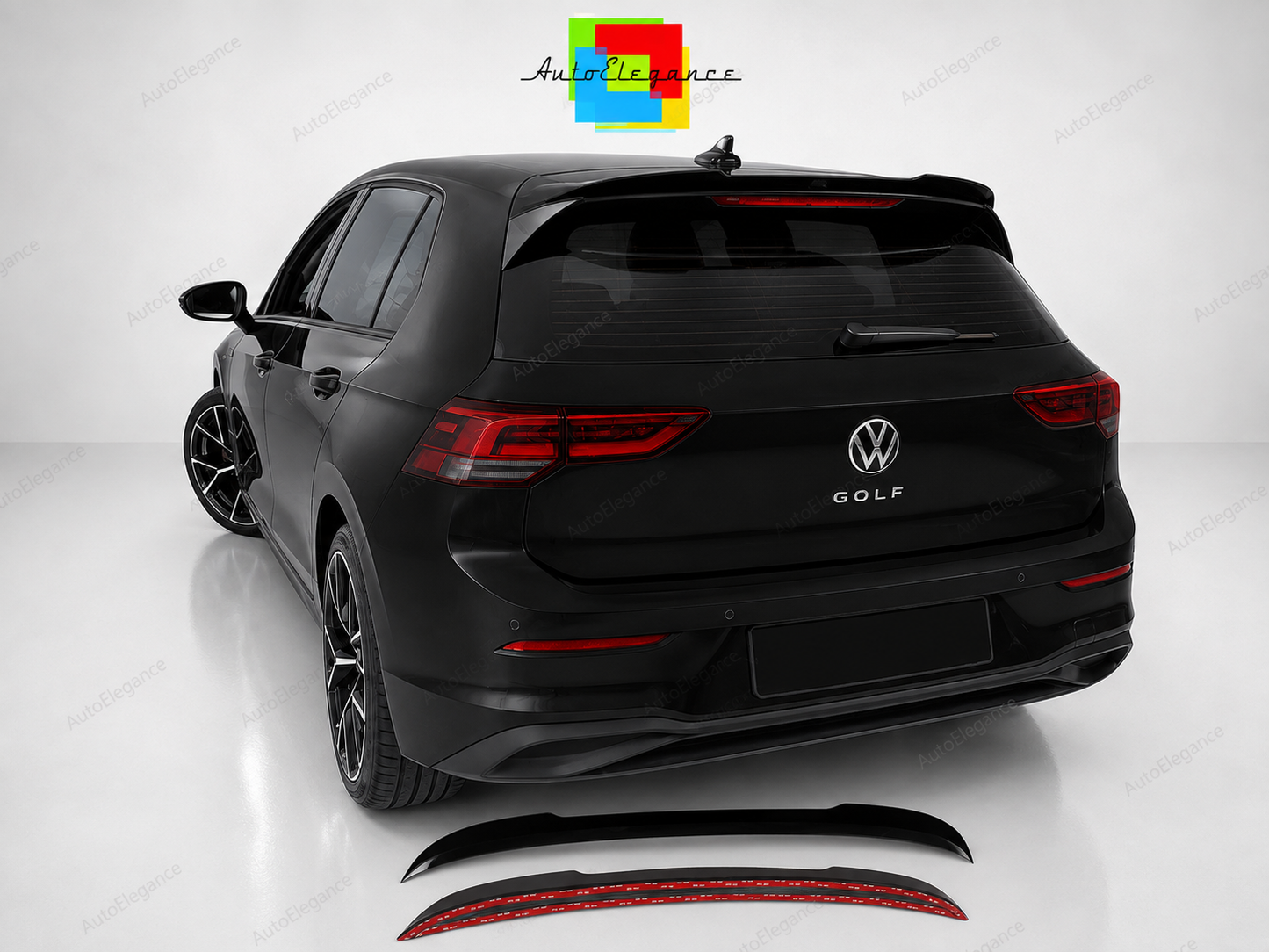 👉Estensione Spoiler Tetto Nero Lucido per VW Golf MK8 Standard / R-Line / GTE👈
