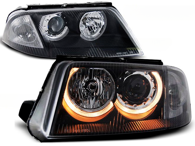 💫ART.6347 FARI 'OCCHI D'ANGELO' NERI per VW PASSAT 3BG B5 FL 2000-2005💫