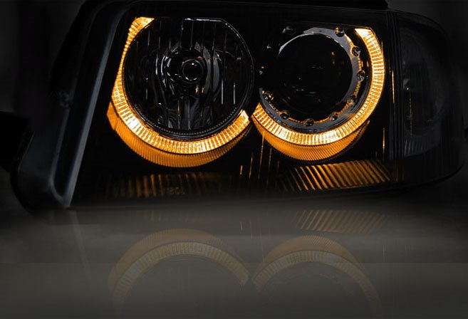 💫ART.6347 FARI 'OCCHI D'ANGELO' NERI per VW PASSAT 3BG B5 FL 2000-2005💫