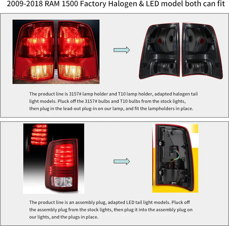 2009-2018 per Dodge RAM 1500 2500 3500 fanali posteriori a LED ambra sequenziale indicatori di direzione