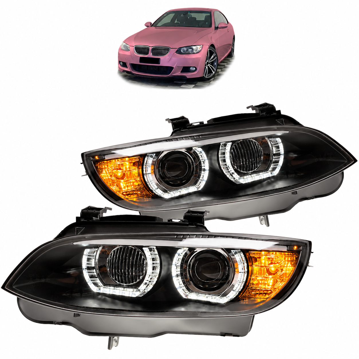 👉Fari DRL Xenon Black adatti per BMW Serie 3 E92 E93 2007-2010👈