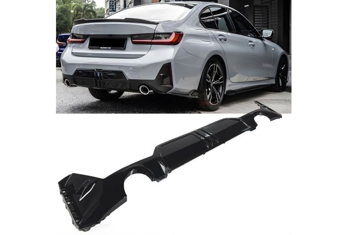 DIFFUSORE NERO LUCIDO ADATTO A BMW SERIE 3 G20 / G21 M SPORT dal 07/2022 (LCI)