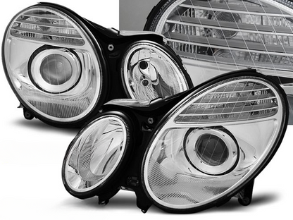 💫ART.6553 FARI ANTERIORI CROMATI per MERCEDES W211 CLASSE-E 2002-2006💫