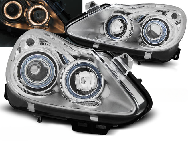 ANGEL EYES BLACK HEADLIGHTS SUITABLE FOR OPEL CORSA D 04.06-11 