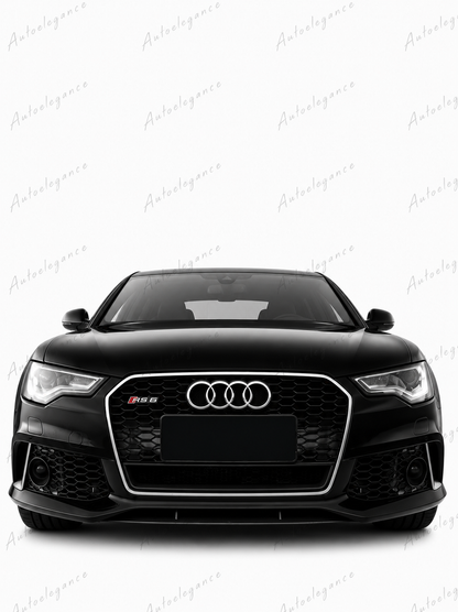 🔥ART.0675 GRIGLIA PER AUDI A6 4G C7 15-18 LOOK RS6 NERA CON BORDO CROMATO🔥