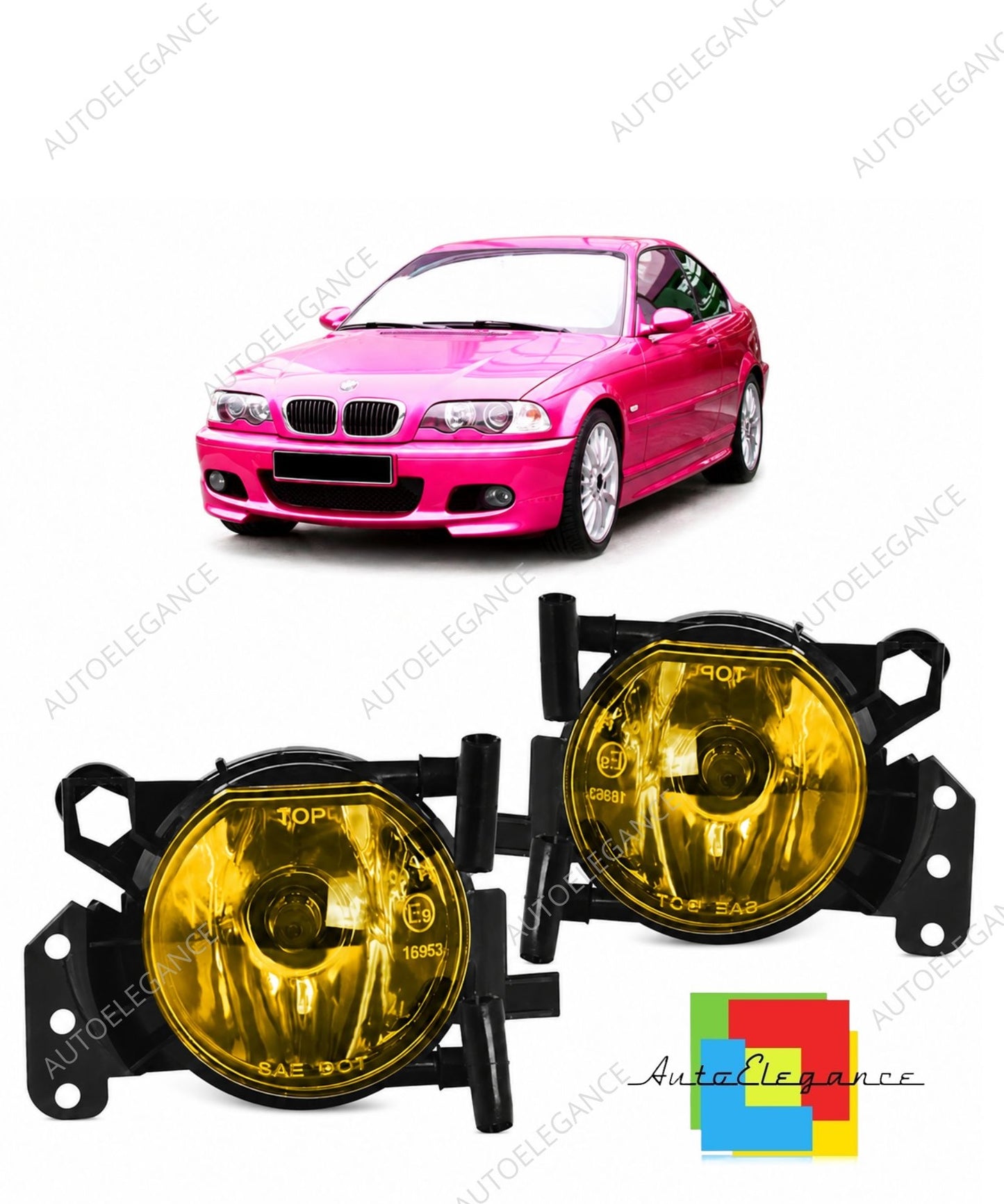 👉Set di fari fendinebbia gialli adatto per BMW Serie 3/5/6 X3 1998-2011👈